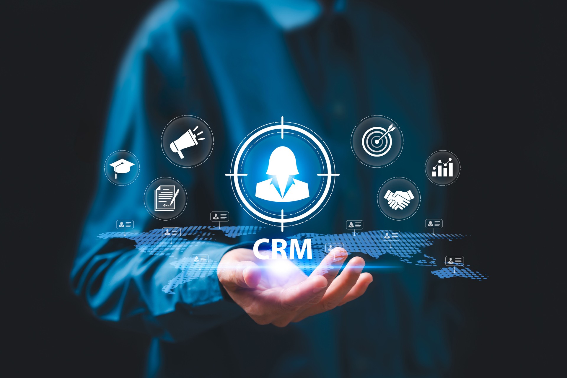 Customer relationship management, CRM Concept, Businesswomen select Leader of company organization, Selection based on best qualities, Resume, Social media marketing, Digital integration solution